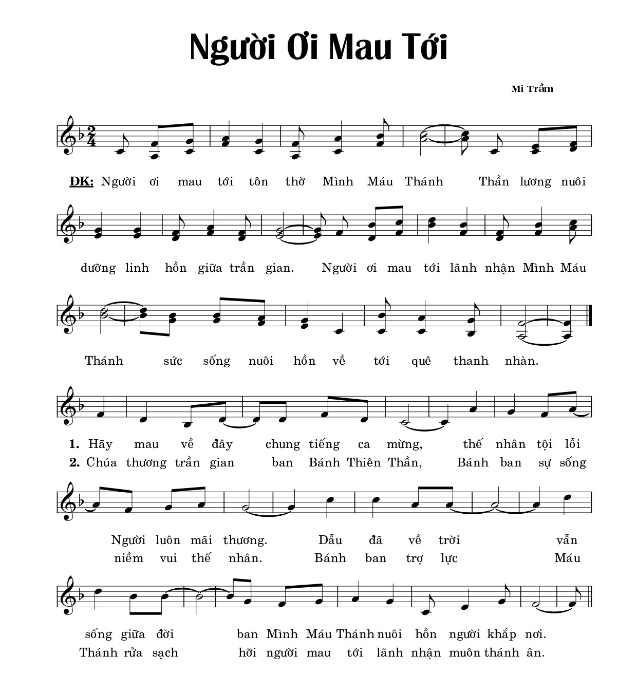 NGƯỜI ƠI MAU TỚI - Mi Trầm