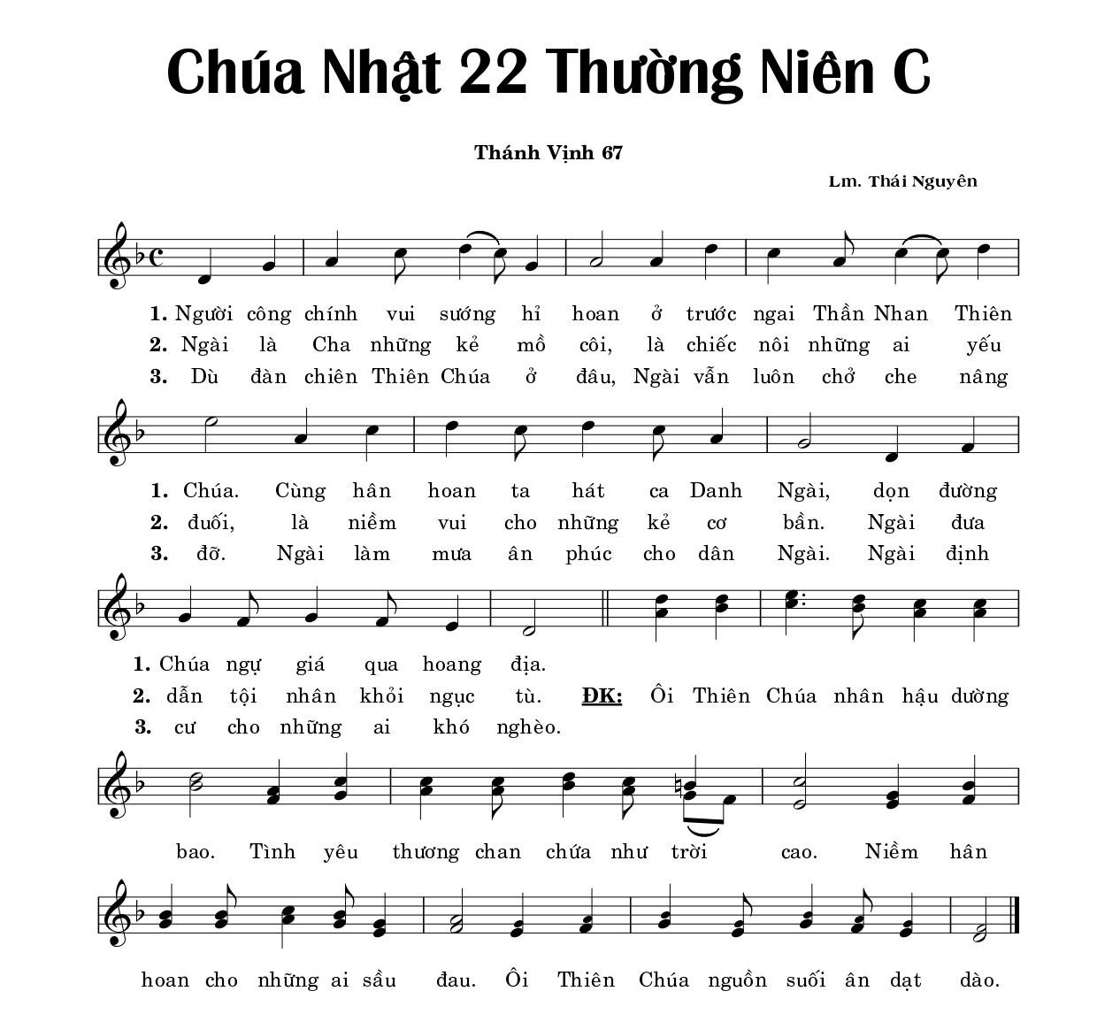 Thánh vịnh 67 Thái Nguyên