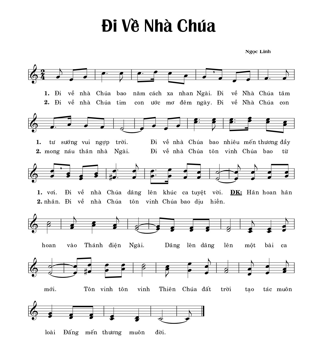 ĐI VỀ NHÀ CHÚA Ngọc Linh