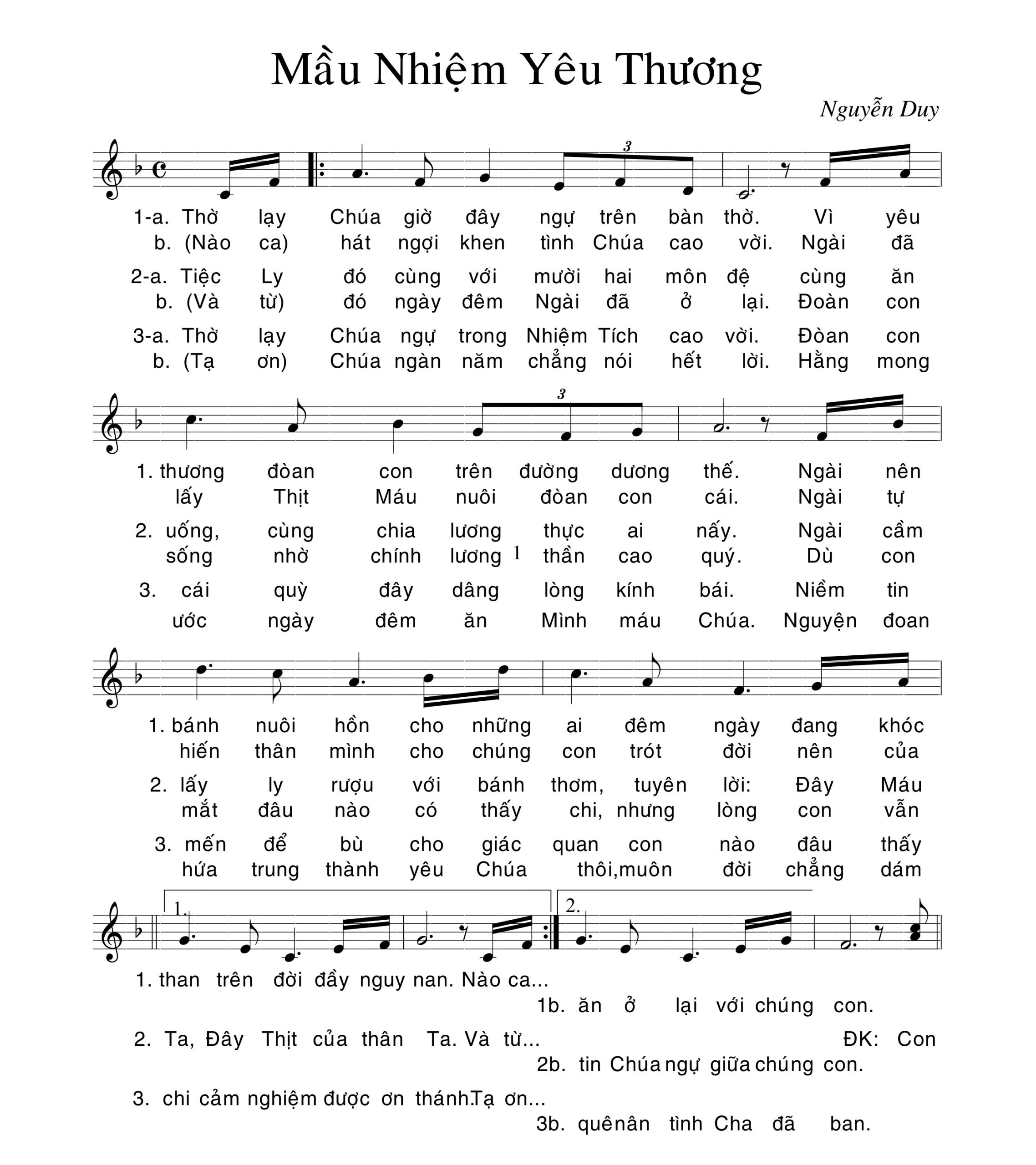 MẦU NHIỆM YÊU THƯƠNG Nguyễn Duy