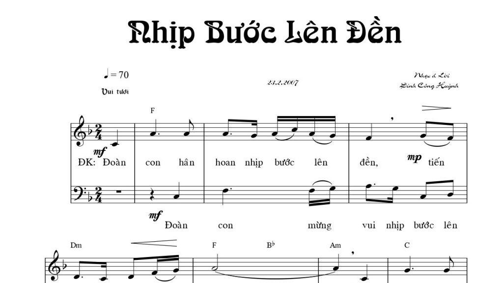 Nhịp bước lên đền đinh công huỳnh