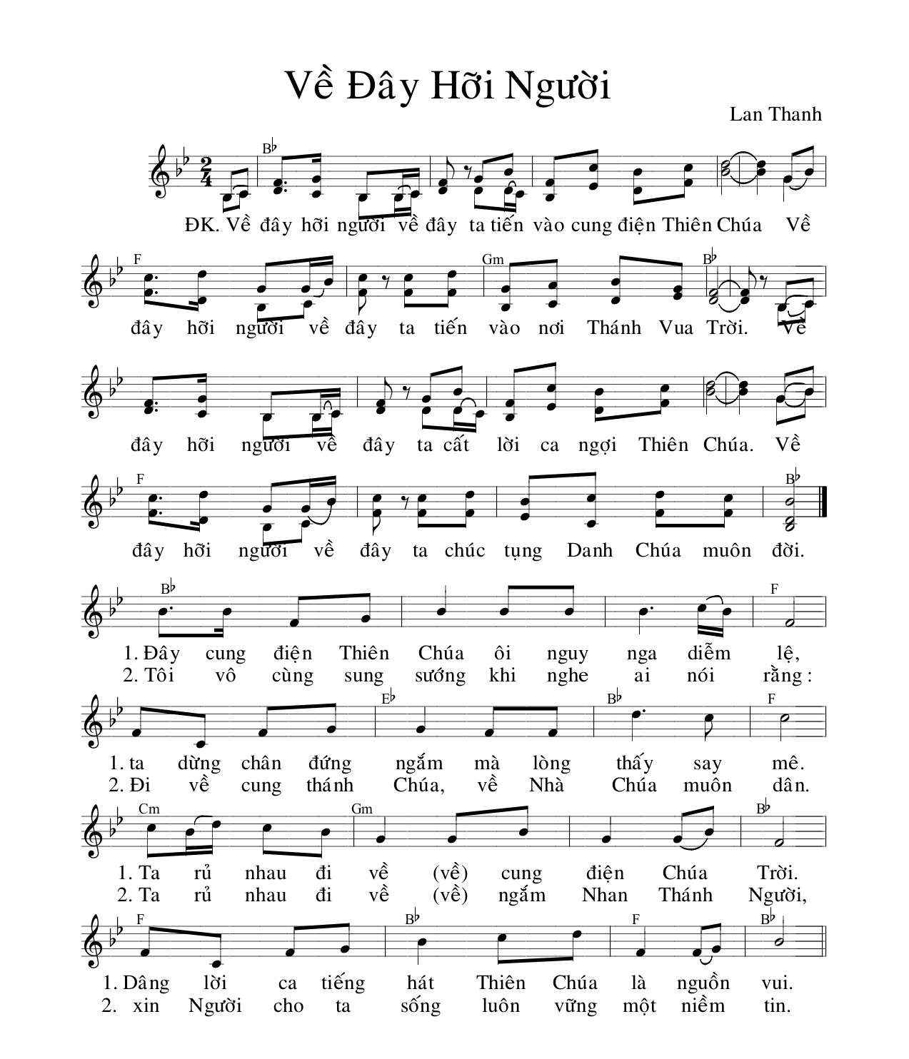 Về đây hỡi người lan Thanh