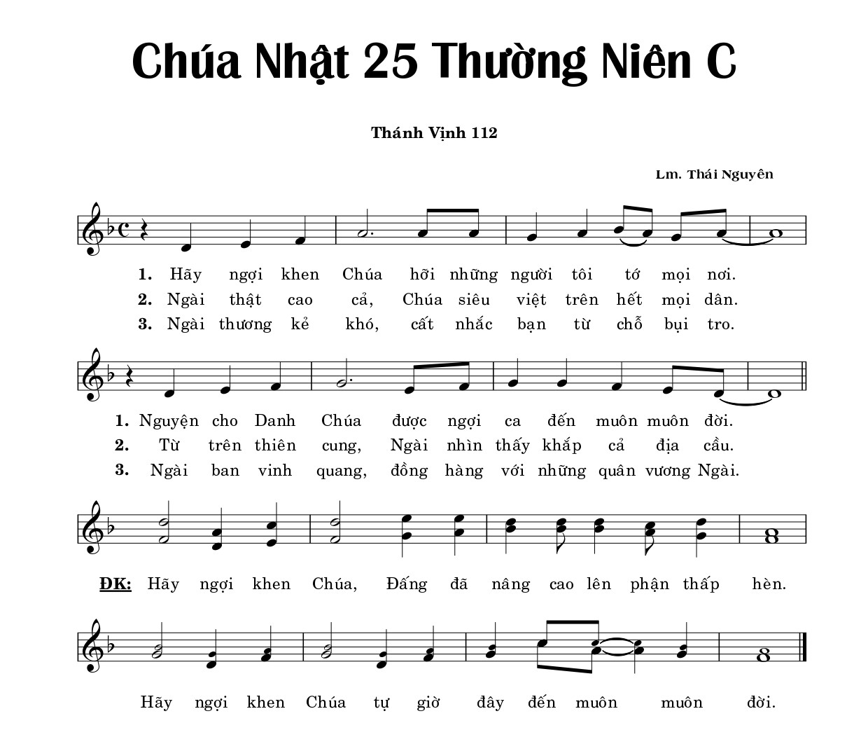 Thánh vịnh 112 Thái Nguyên
