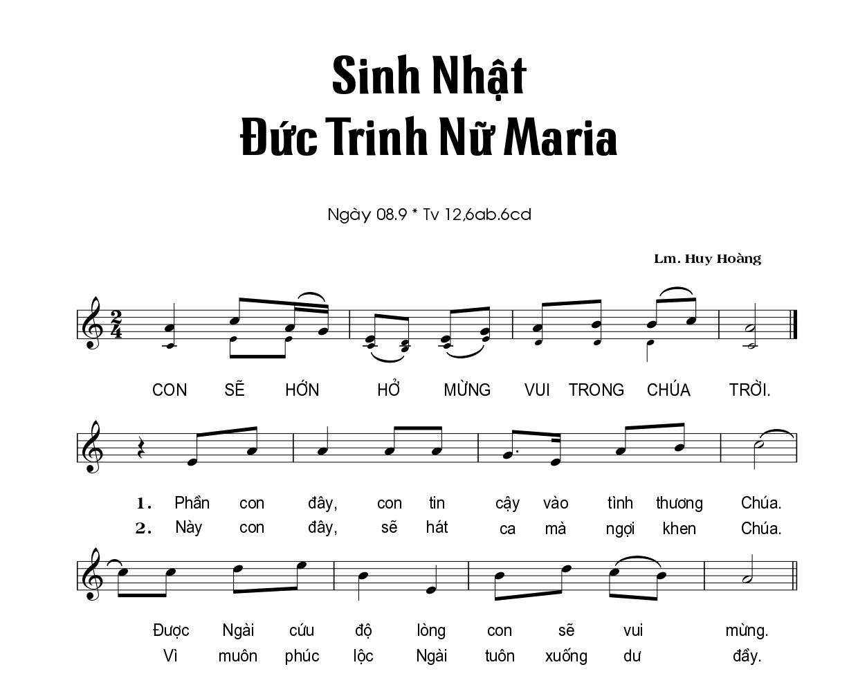 Thánh vịnh 12 Huy Hoàng