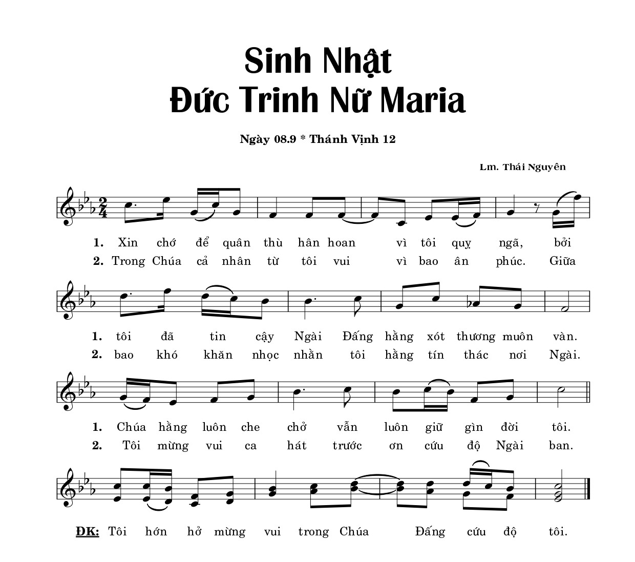 Thánh vịnh 12 Thái Nguyên