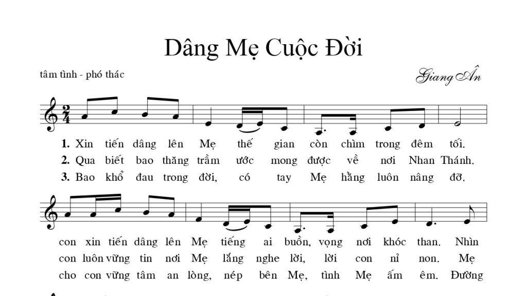Dâng Mẹ cuộc đời Giang Ân