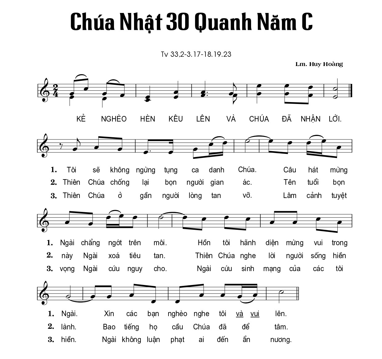 Thánh vịnh 33 Huy Hoàng