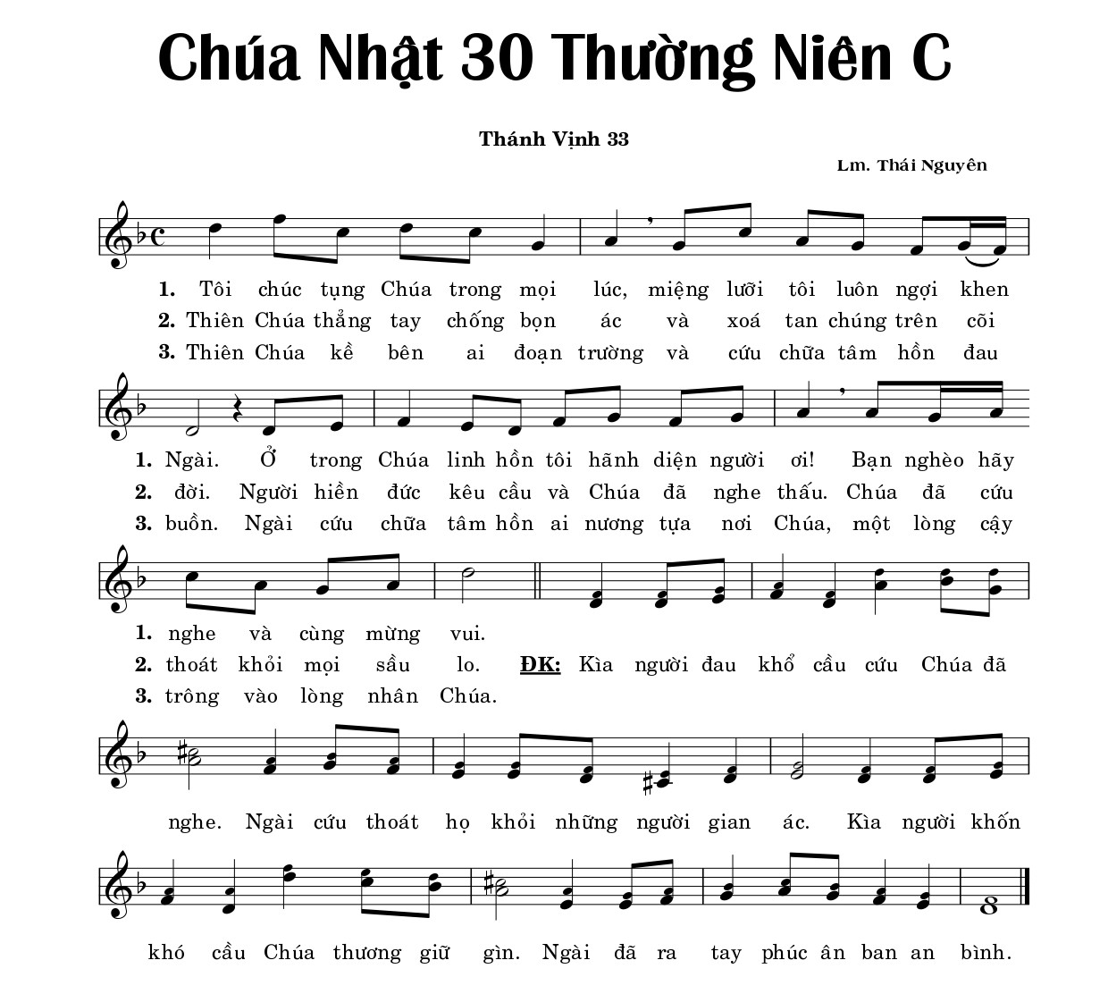 Thánh vịnh 33 Thái Nguyên