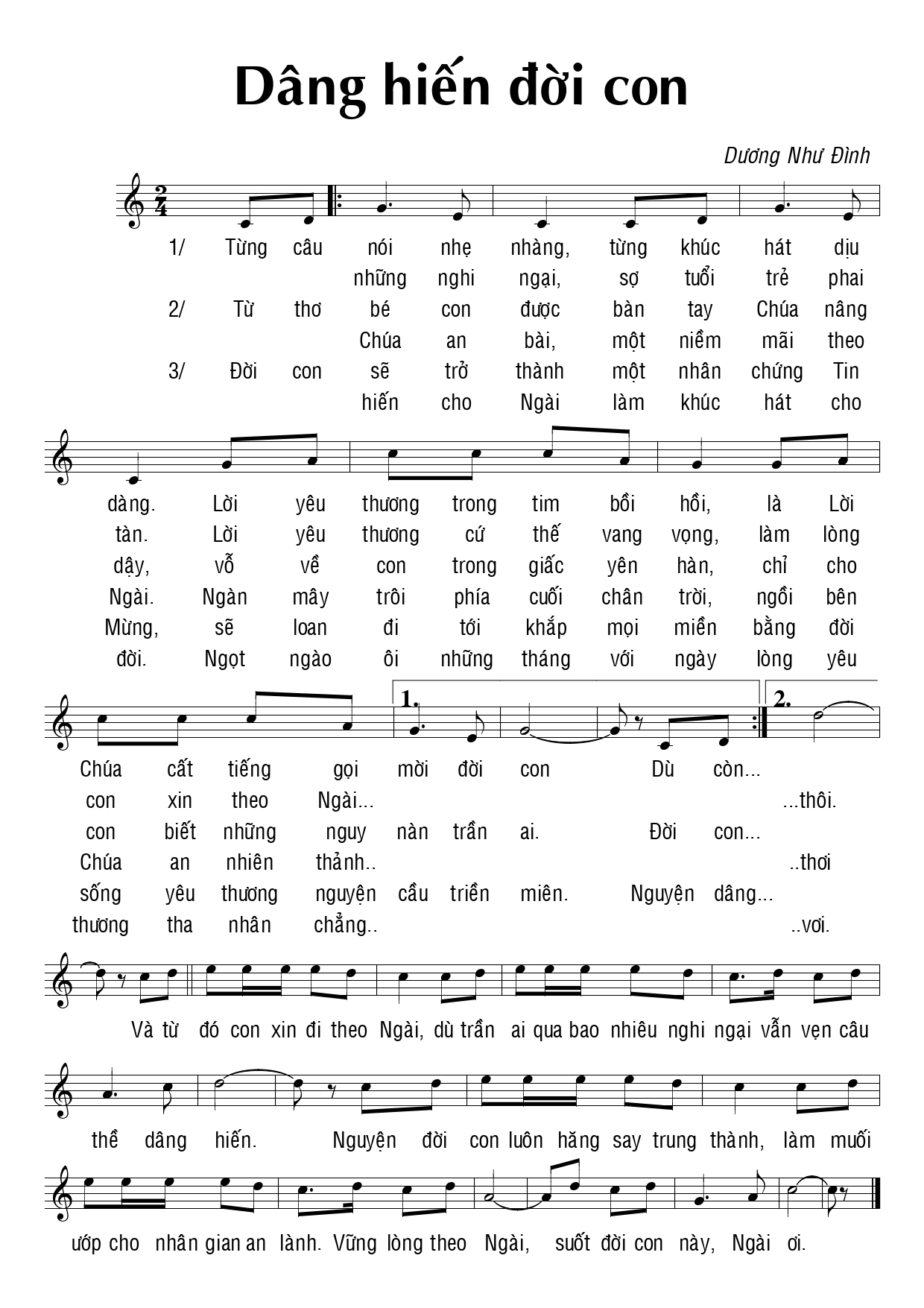 Dâng hiến đời con Dương Như Đình