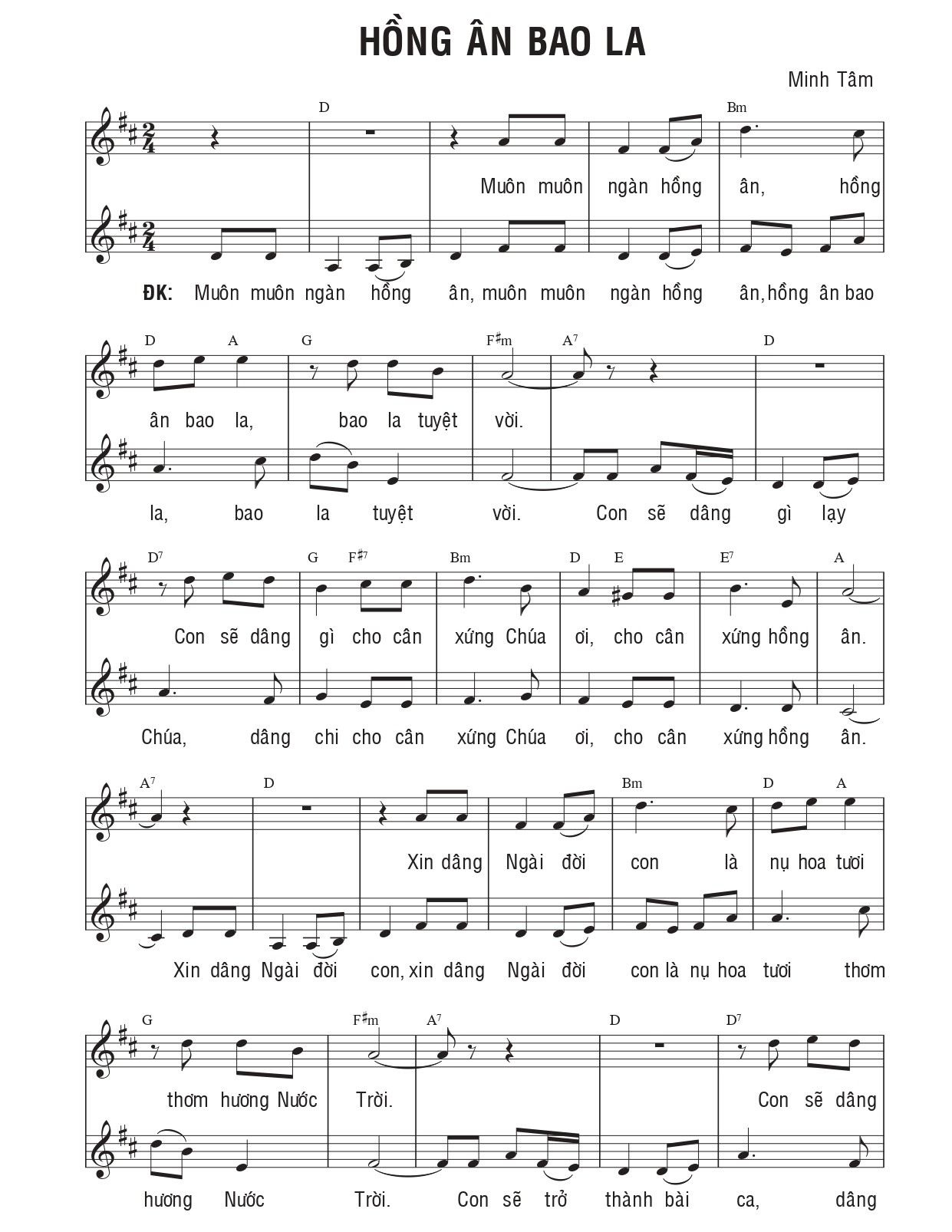 Hồng ân bao la Minh Tâm