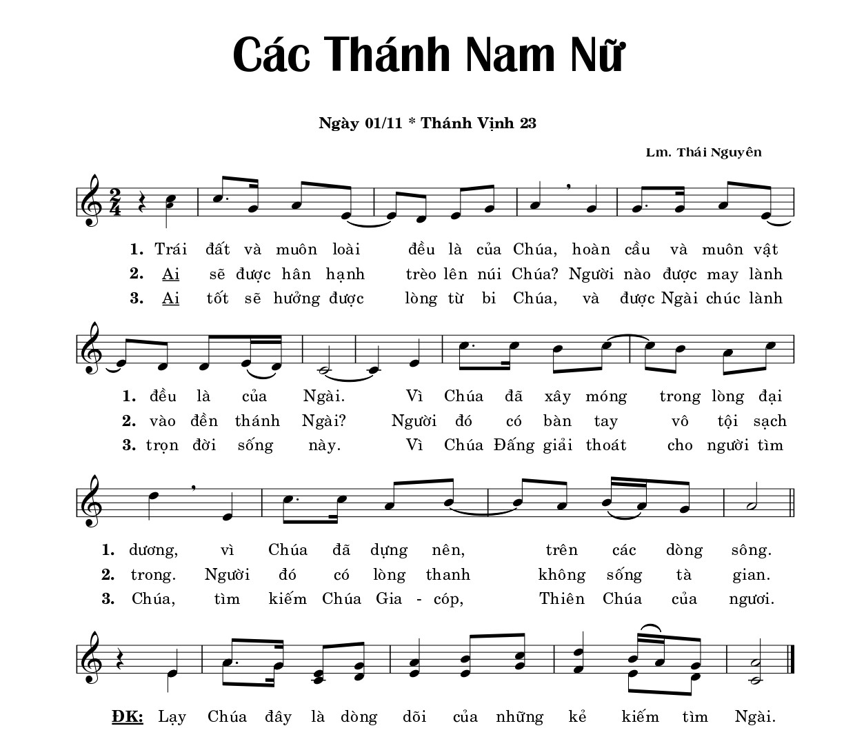 Thánh vịnh 23 Thái Nguyên