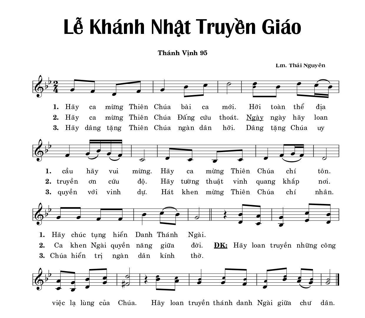 Thánh vịnh 95 Thái Nguyên