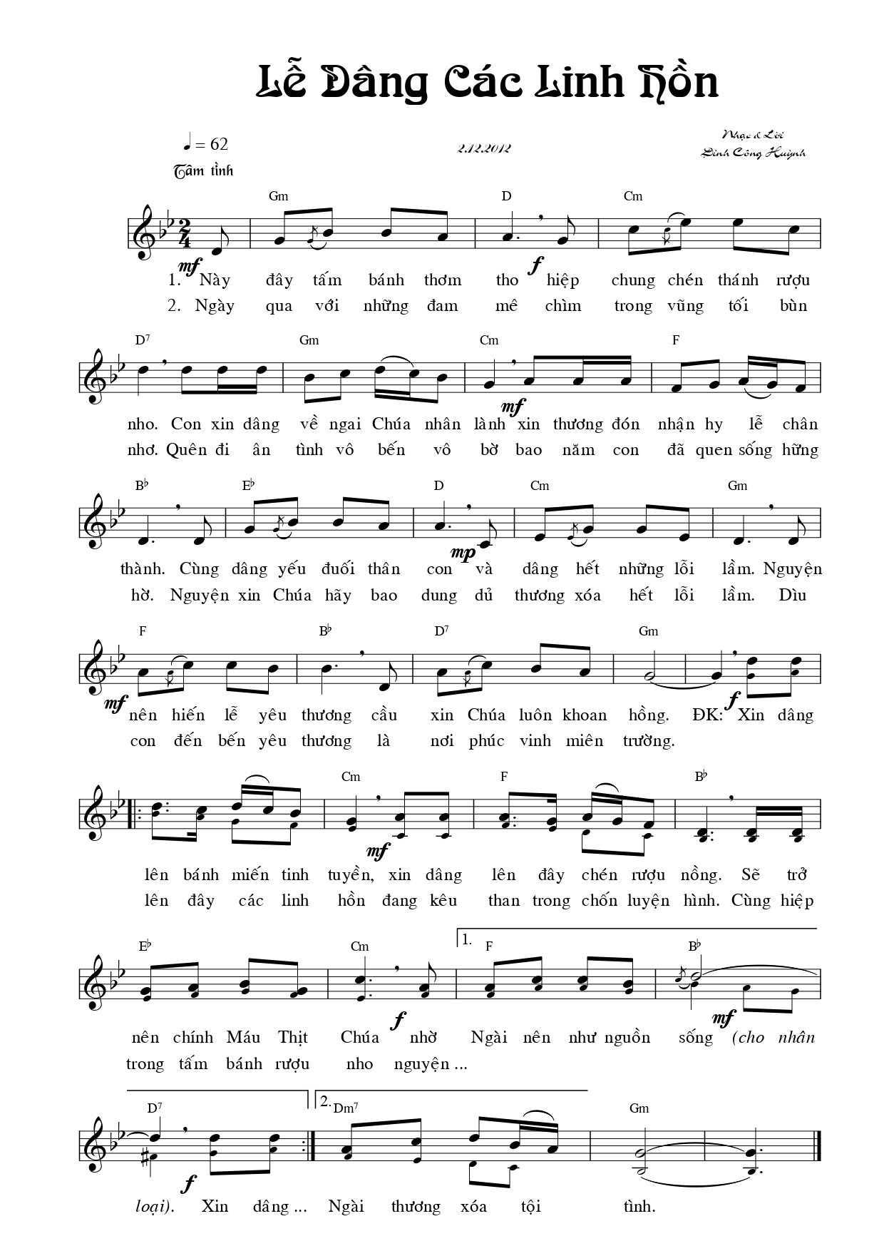 Lễ dâng các linh hồn Đinh Công Huỳnh