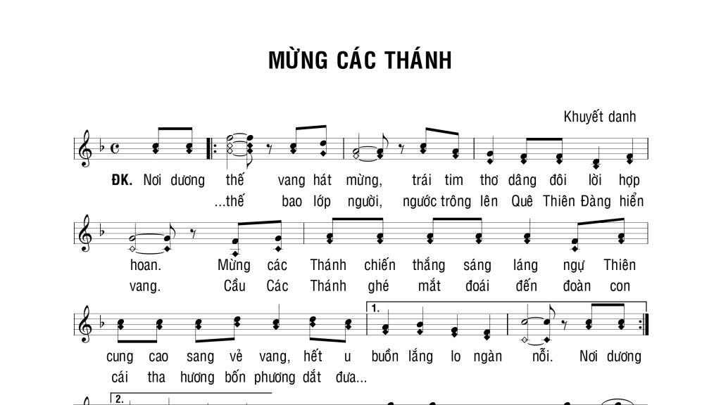 Ca Nhập lễ - MỪNG CÁC THÁNH - Nơi dương thế, vang hát mừng