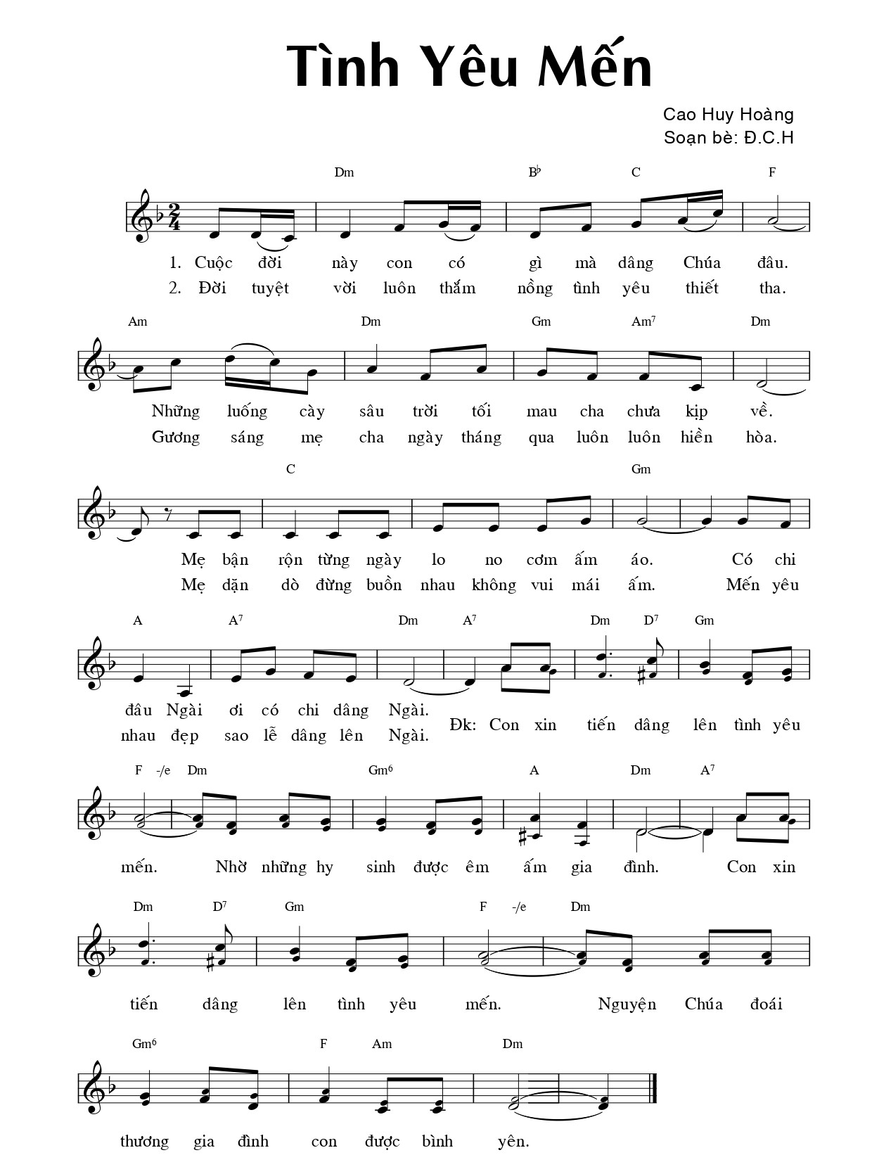 Tình yêu mến Cao Huy Hoàng