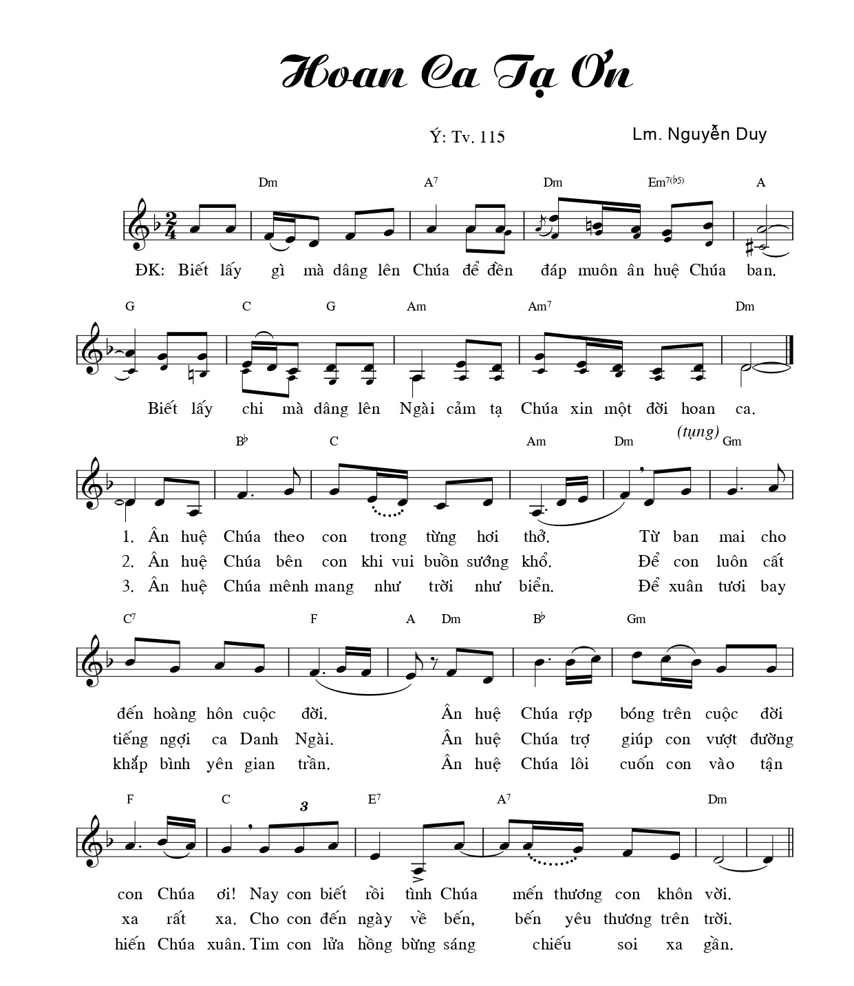 hoan ca tạ ơn nguyễn duy