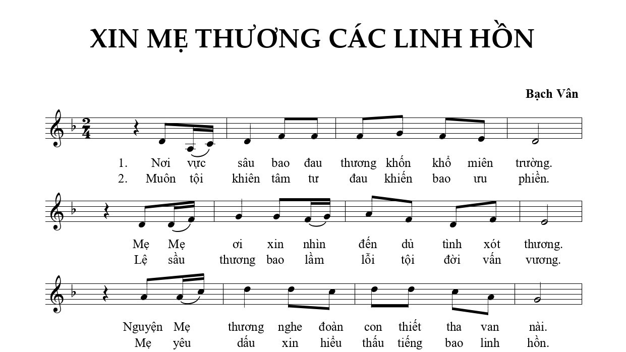Xin mẹ thương các linh hồn bạch Vân