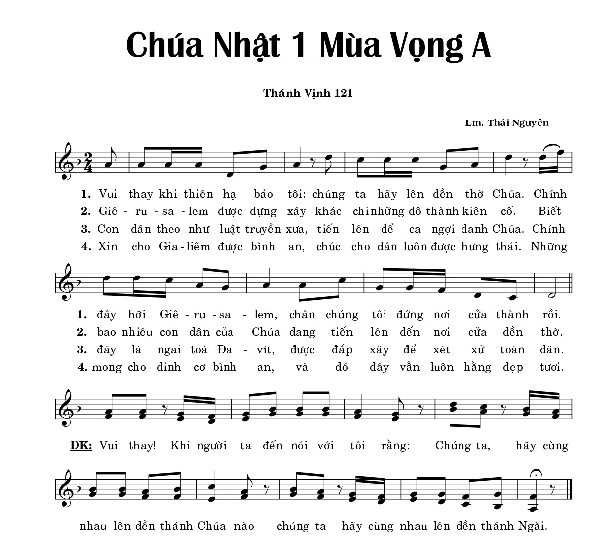 Thánh vịnh 121 Thái Nguyên