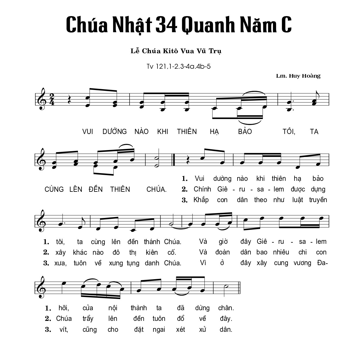 Thánh vịnh 121 Huy Hoàng