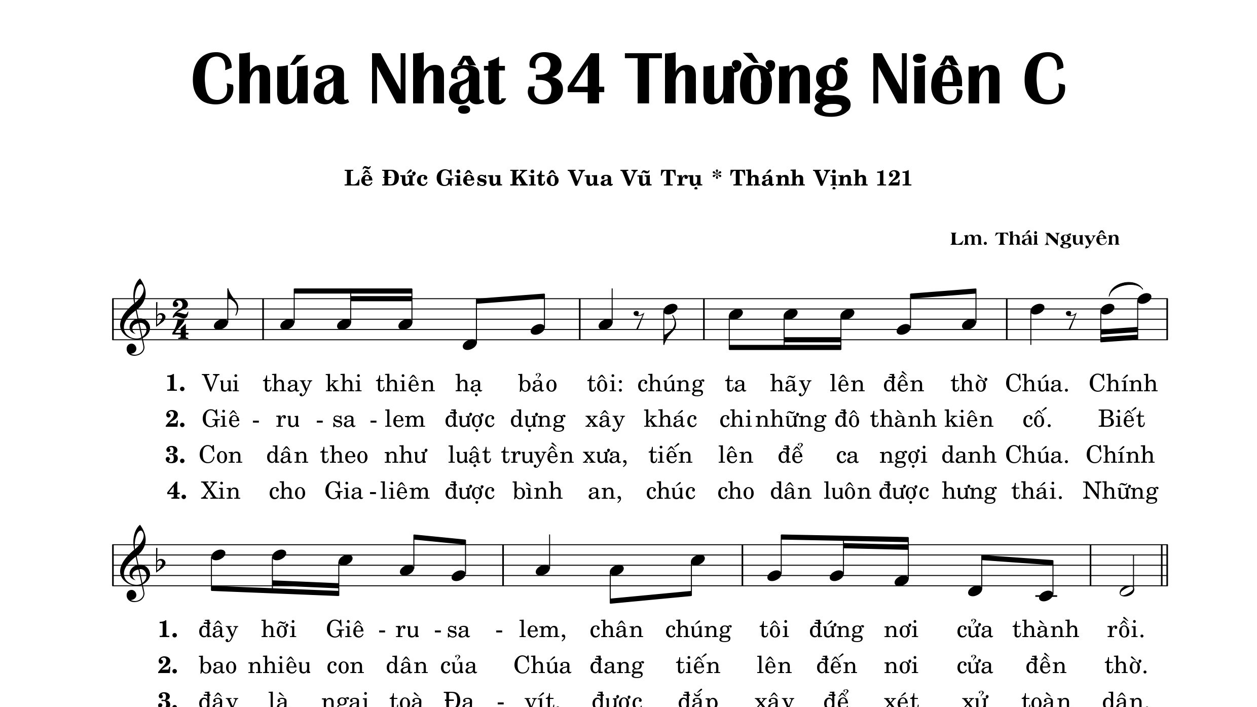 Thánh vịnh 121 Thái Nguyên