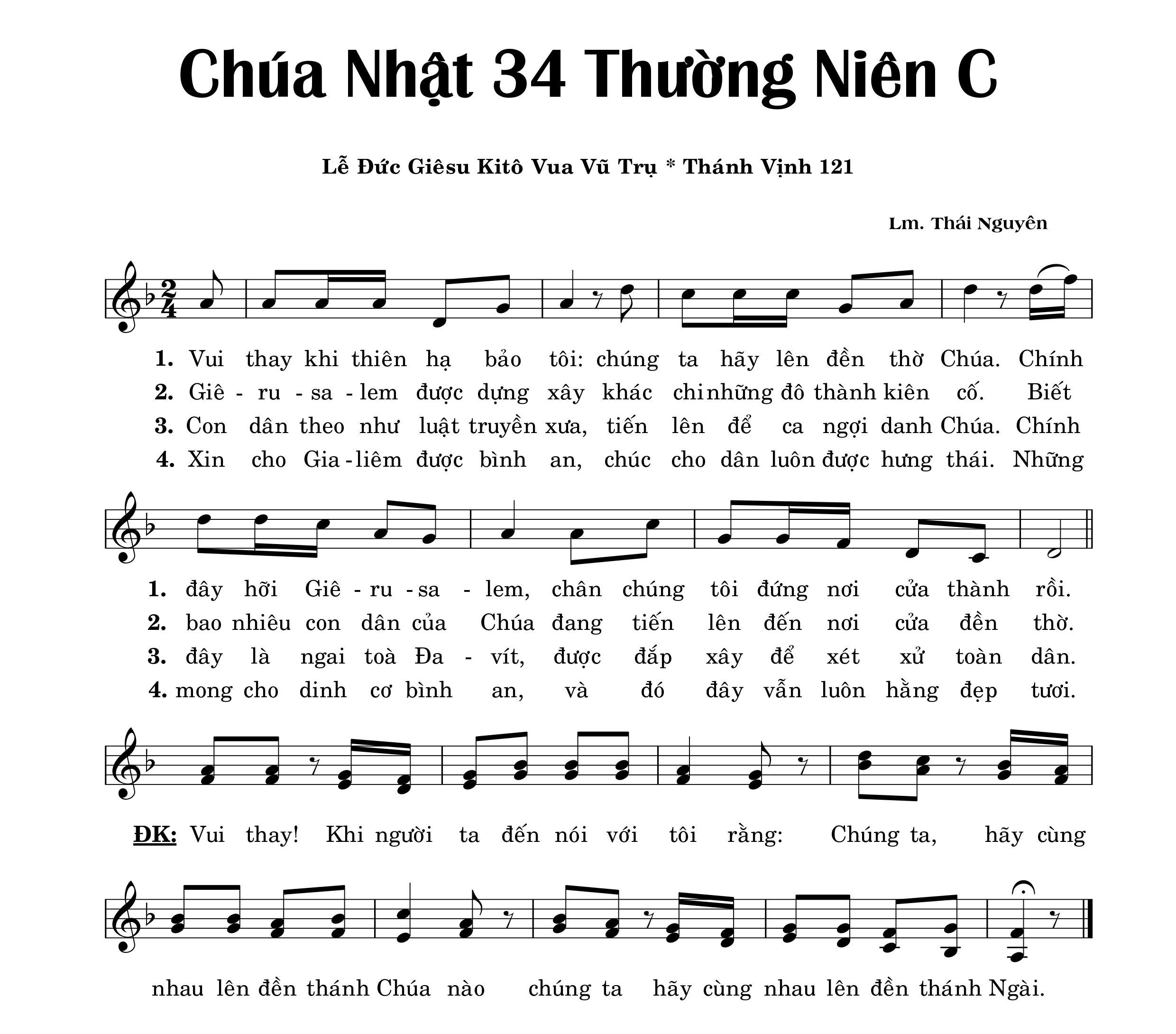 Thánh vịnh 121 Thái Nguyên
