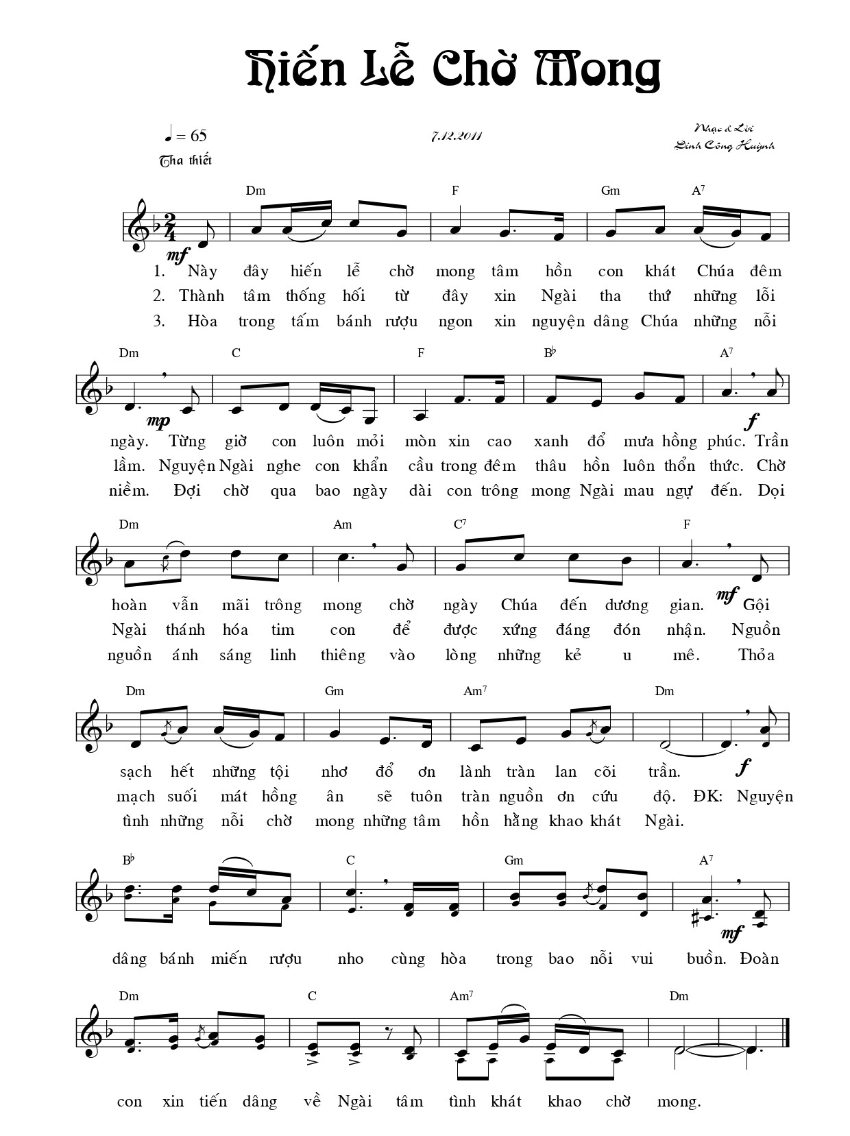 Hiến lễ chờ mong Đinh Công Huỳnh