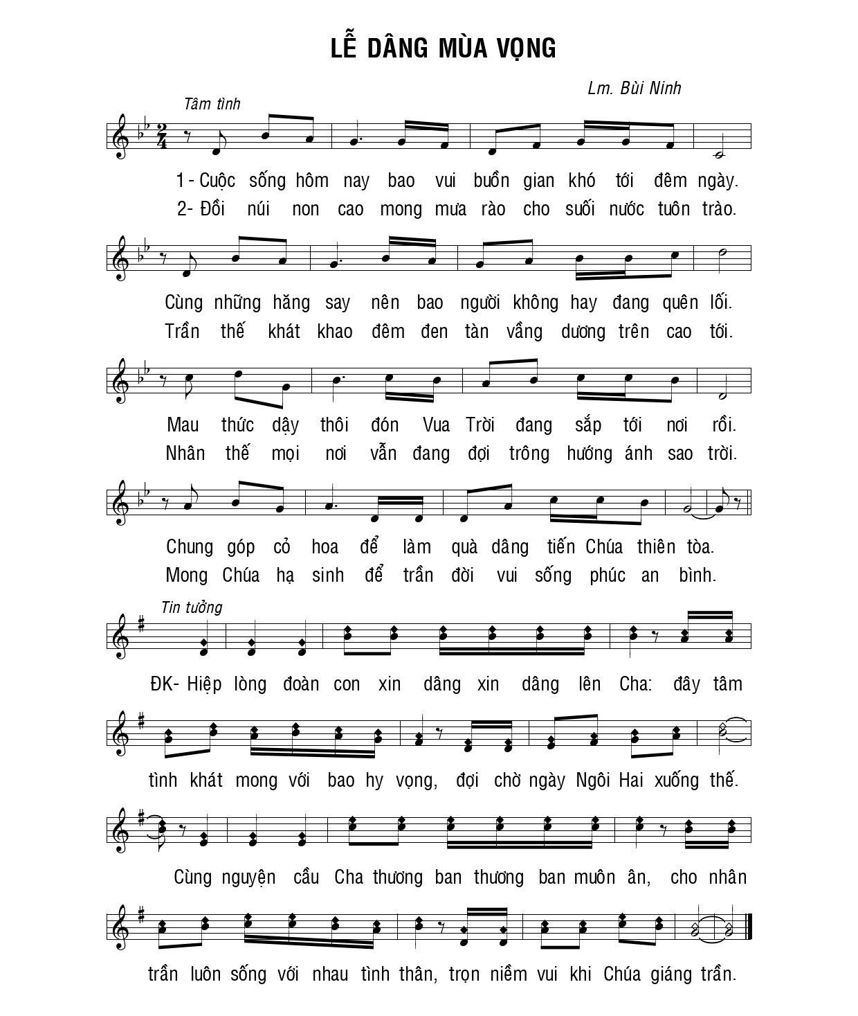 Lễ dâng mùa vọng Bùi ninh