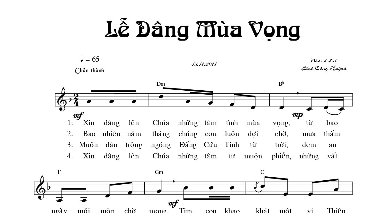 Lễ dâng Mùa vọng Đinh Công Huỳnh