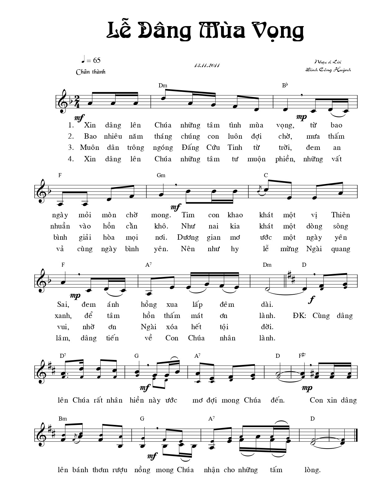 Lễ dâng Mùa vọng Đinh Công Huỳnh