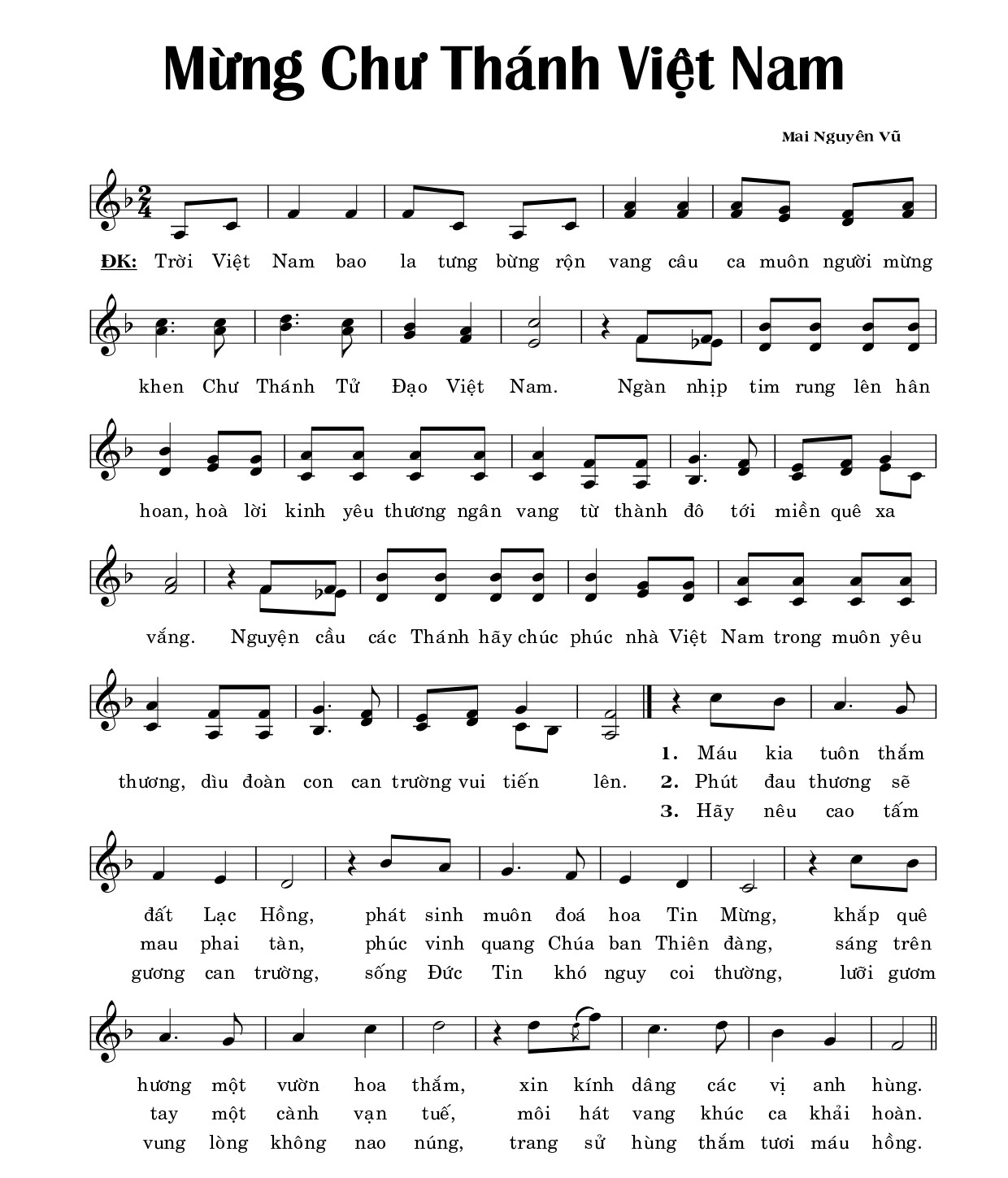 Mừng chư thánh việt nam Mai Nguyên Vũ