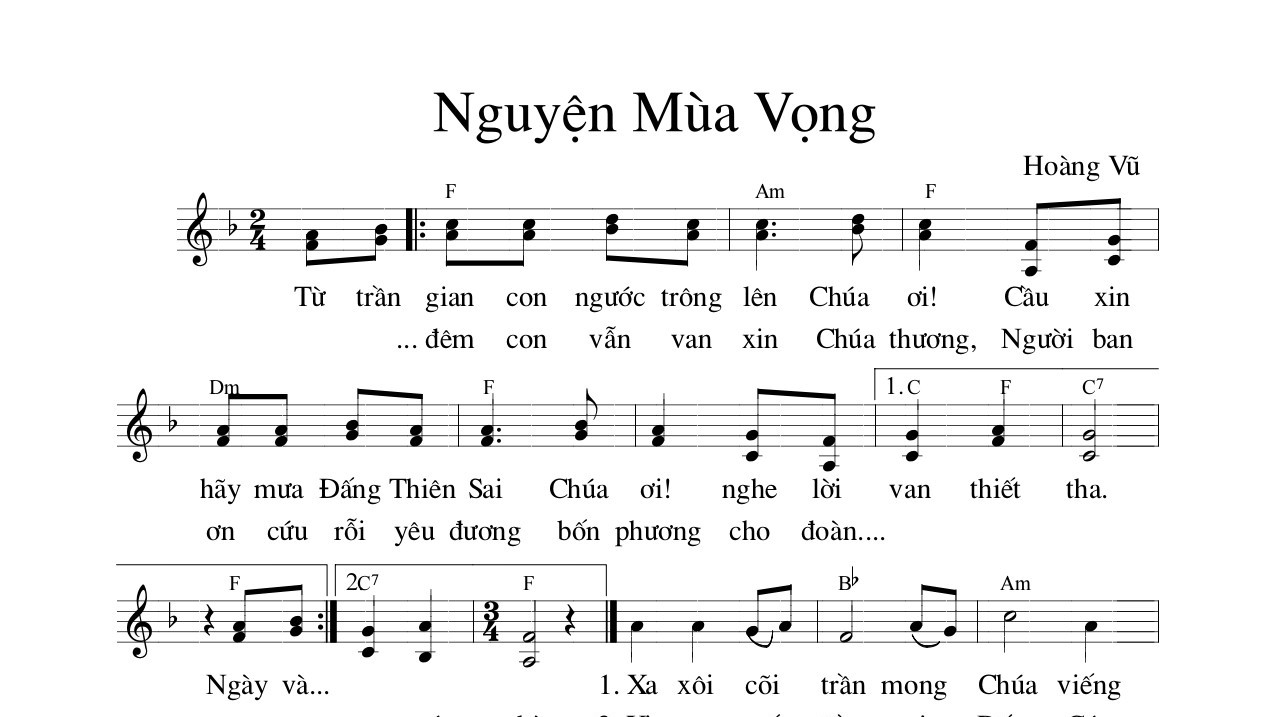Nguyện mùa vọng Hoàng Vũ