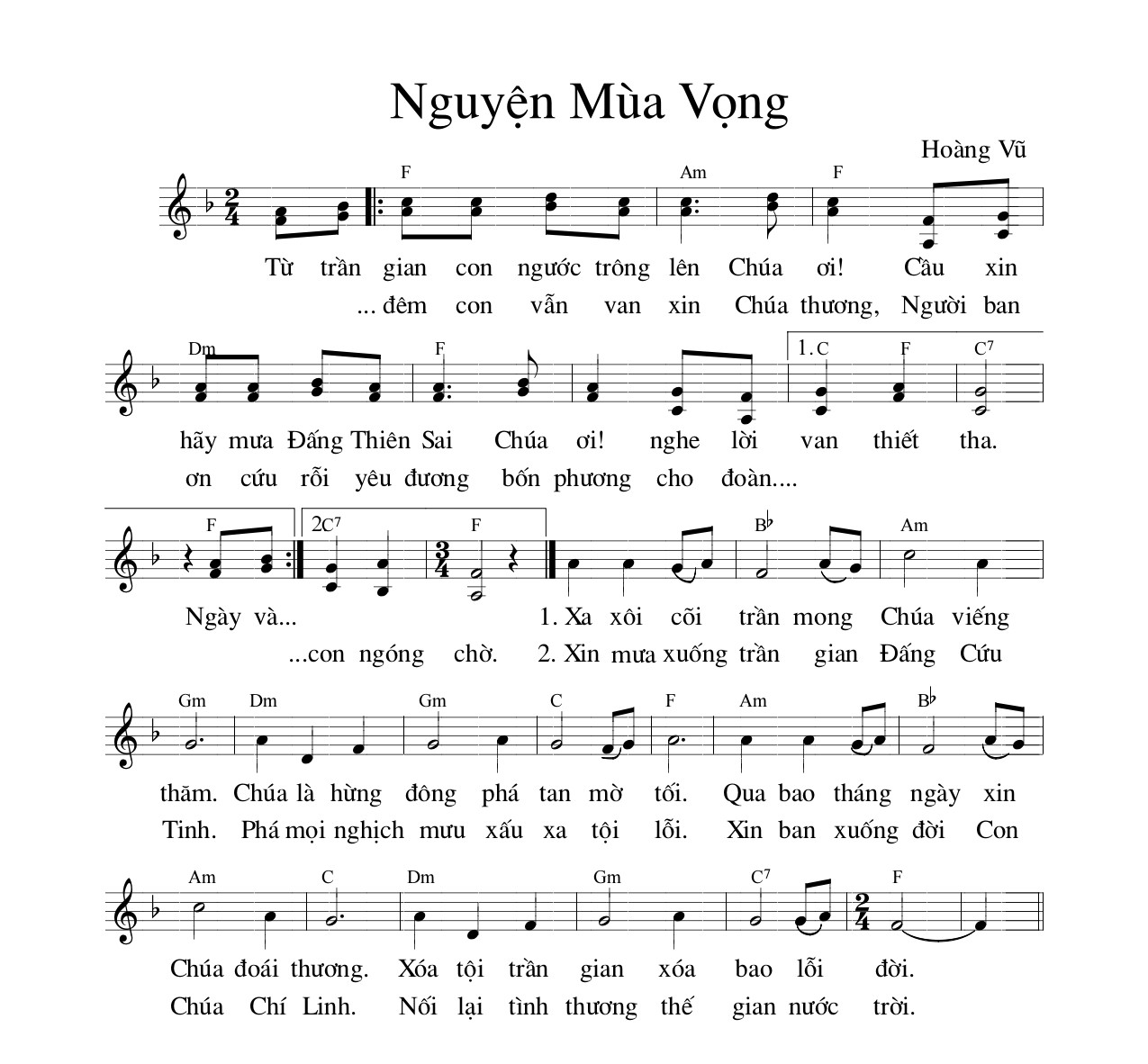 Nguyện mùa vọng Hoàng Vũ