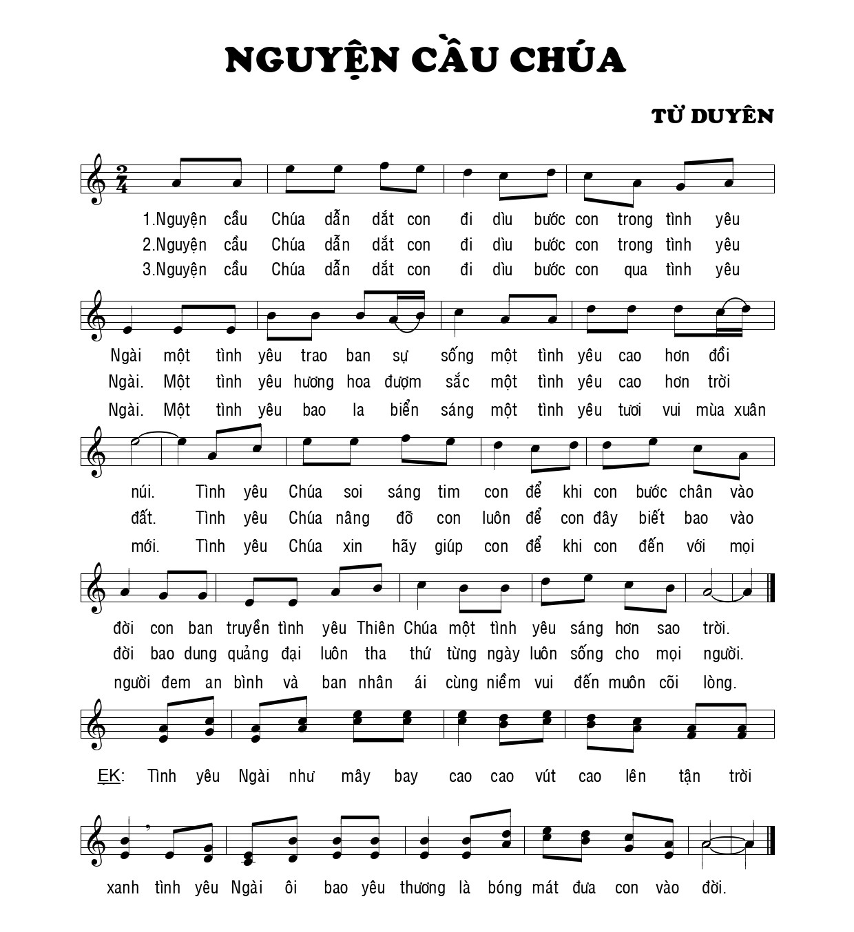 Nguyện cầu Chúa Từ Duyên