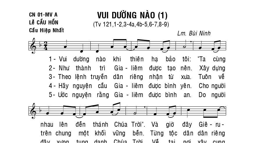 thánh vịnh 121 vui dường nào 1 bùi ninh
