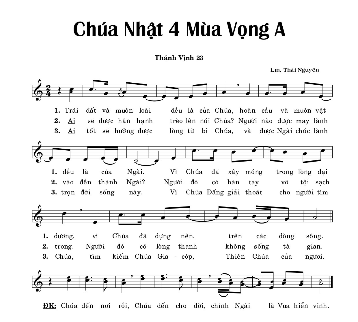 Thánh vịnh 23 Thái Nguyên