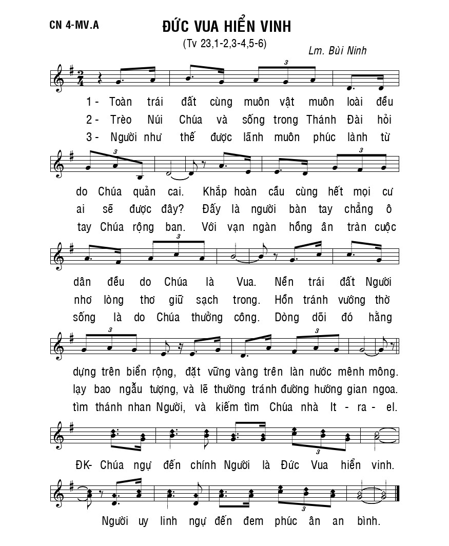 THÁNH VỊNH 23 Đức vua hiển vinh Bùi Ninh