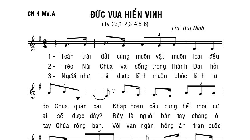 THÁNH VỊNH 23 Đức vua hiển vinh Bùi Ninh