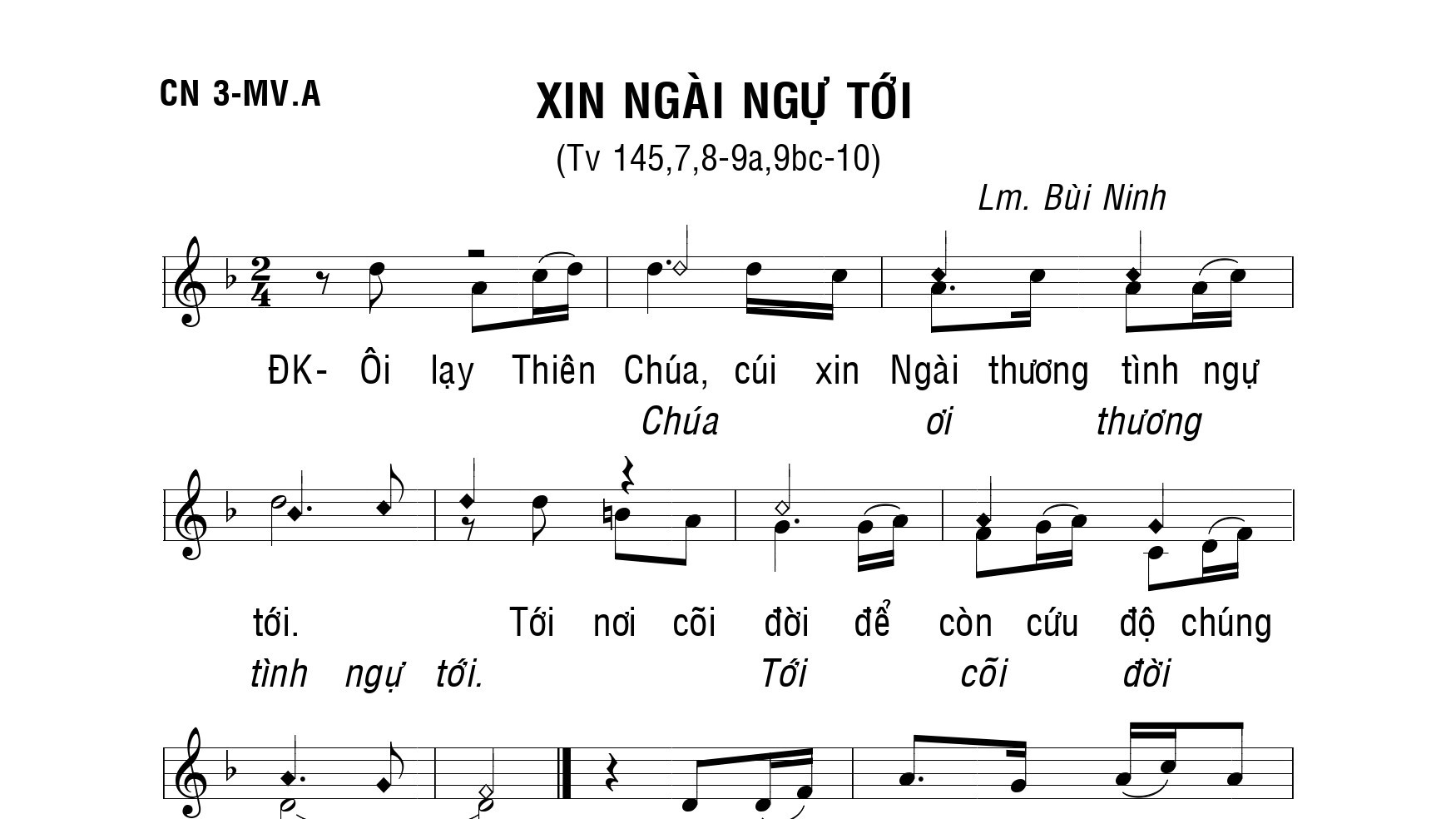 Thánh vịnh 145 xin ngài ngự tới Bùi Ninh
