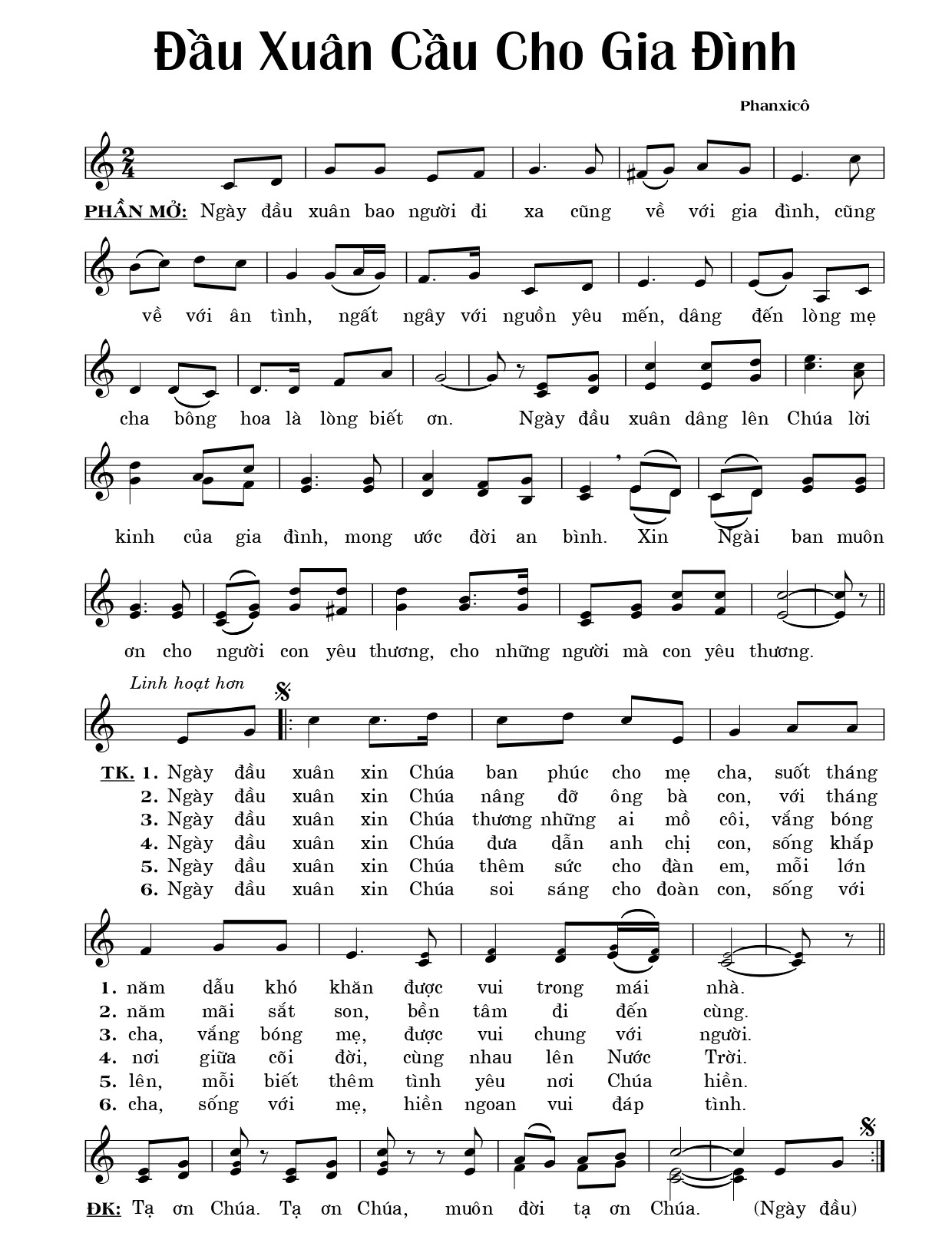 đầu xuân cầu cho gia đình phanxicô