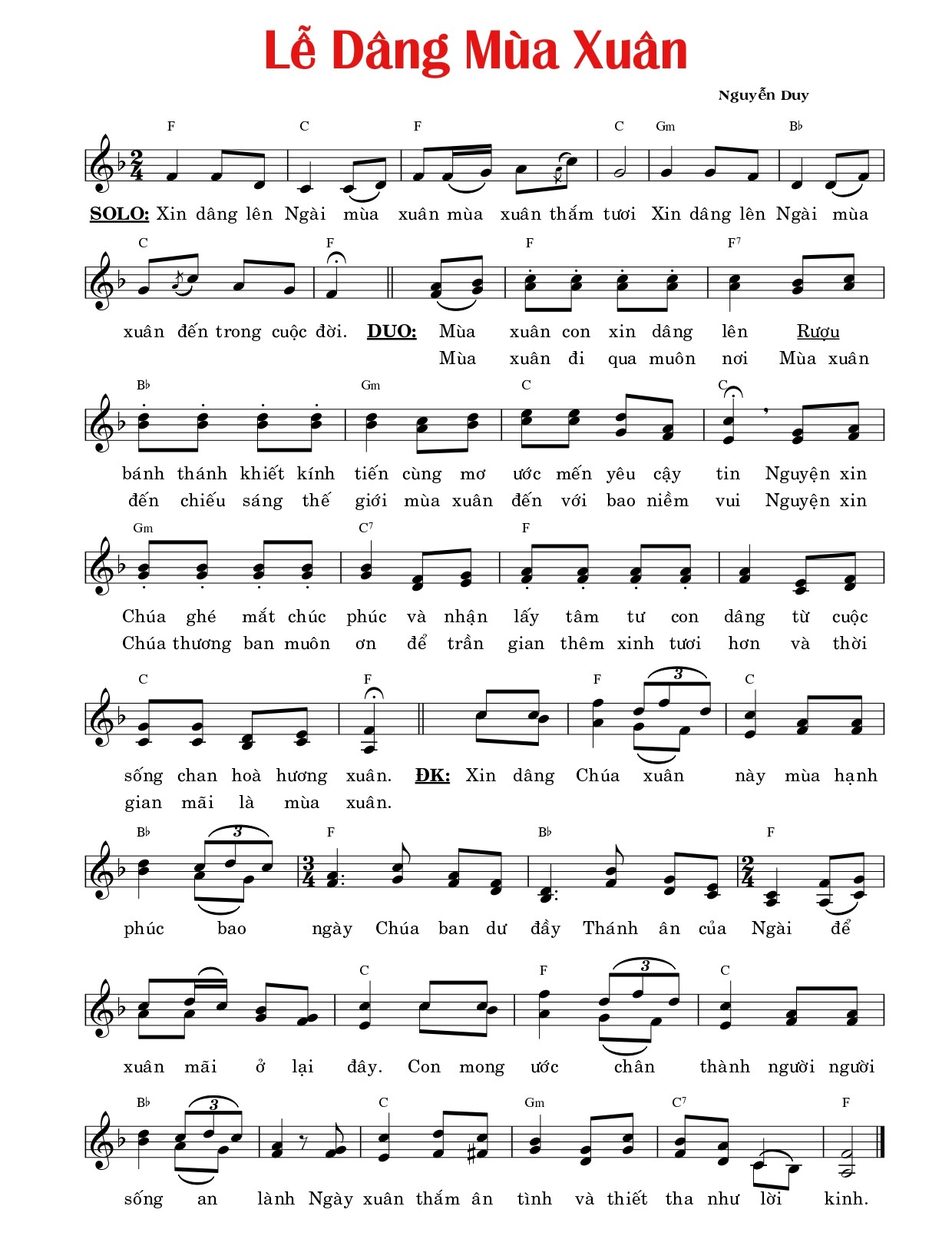 Lễ dâng mùa xuân Nguyễn Duy