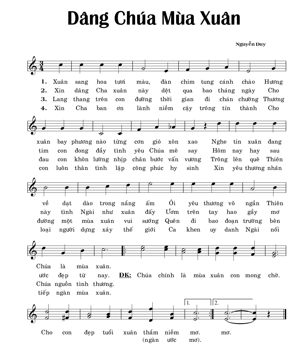 Dâng Chúa Mùa Xuân Nguyễn Duy