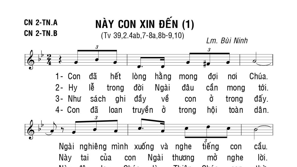 Thánh vịnh 39 này con xin đến 1 bùi ninh