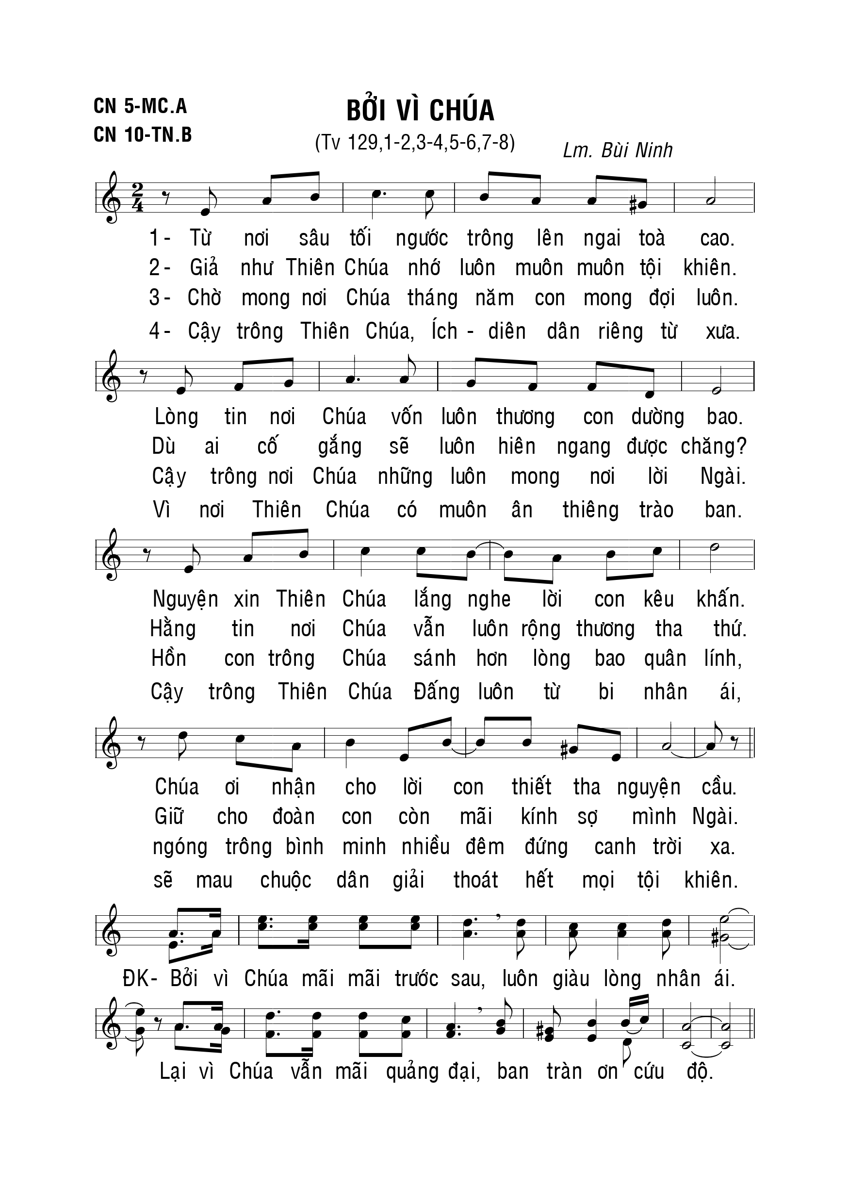 Thánh vịnh 129 Bùi ninh