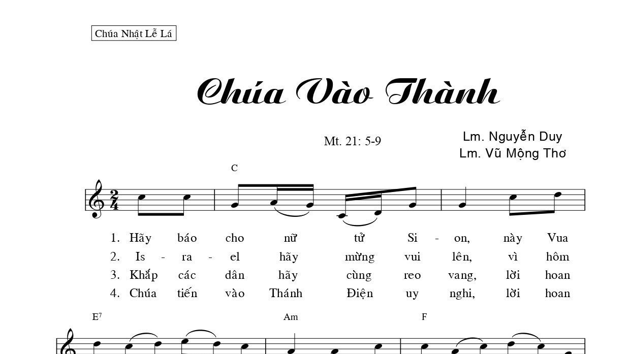 Chúa vào thành Nguyễn Duy